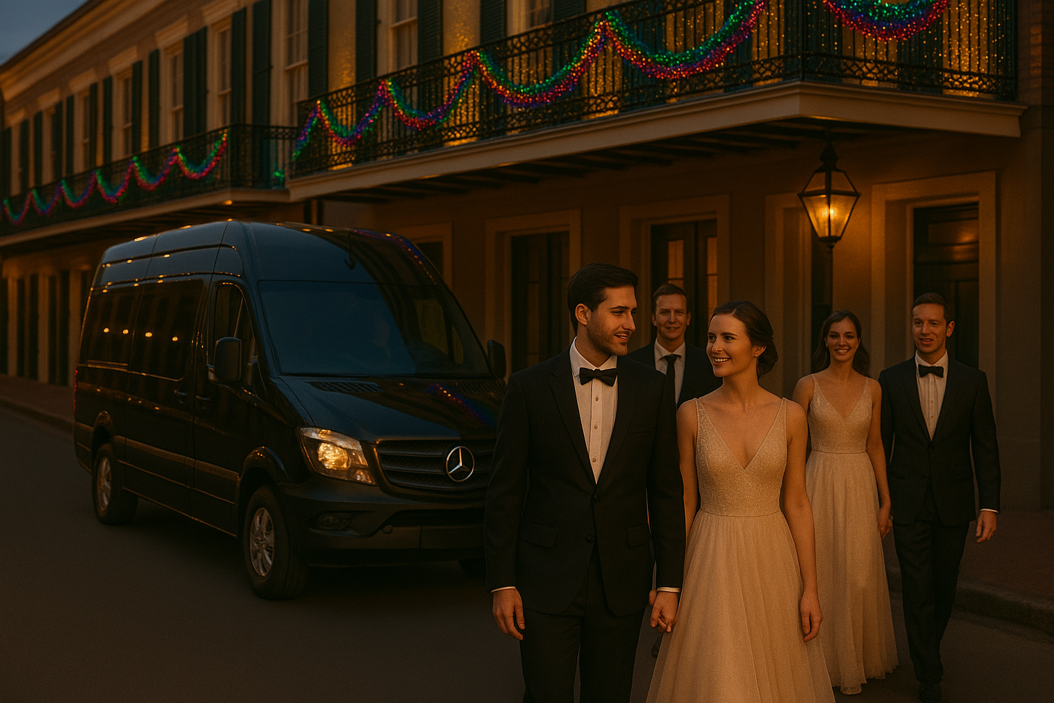 Reliable private car service arriving at New Orleans special event
